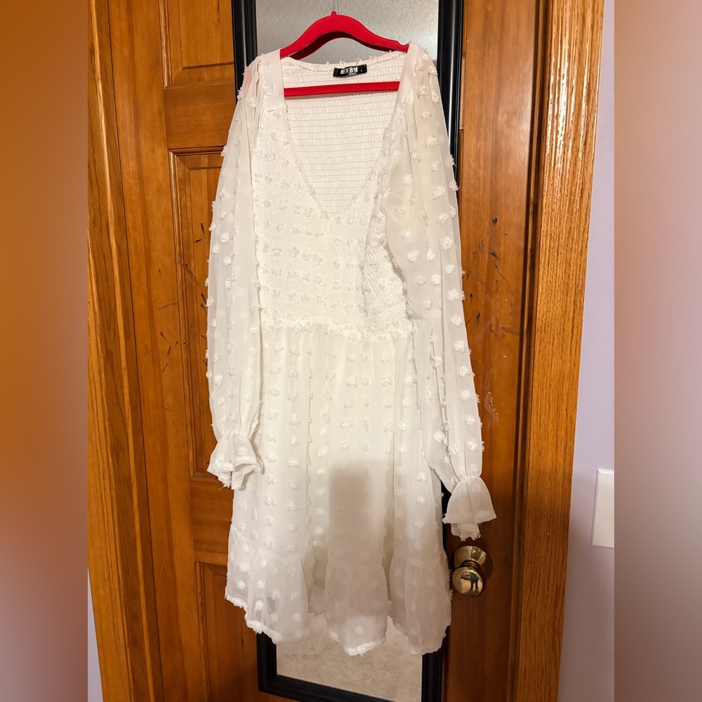 White Textured Dress